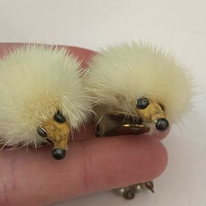 **Rare & Unique** Vintage Real Mink Fur Cloak/Cape/Scarf Clips